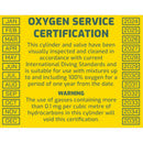 Cylinder O2 Clean Sticker